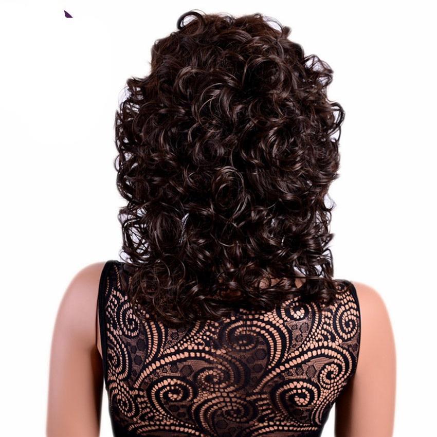 16 Inches Medium Curly Wig with Bangs - Image 3