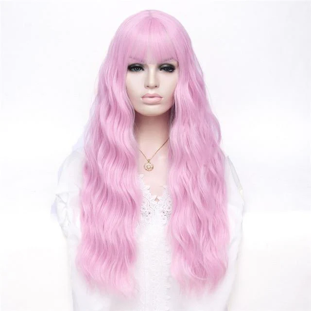 26 Inches Long Wavy Wig with Bangs - Image 3
