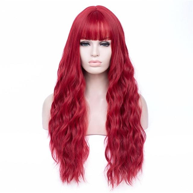 26 Inches Long Wavy Wig with Bangs - Image 5
