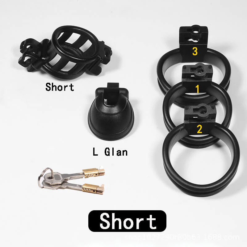 3D Double-headed Chastity Cage with 3 Rings - Image 10