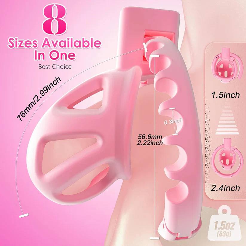 Adjustable Pink Chastity Cage - Image 2