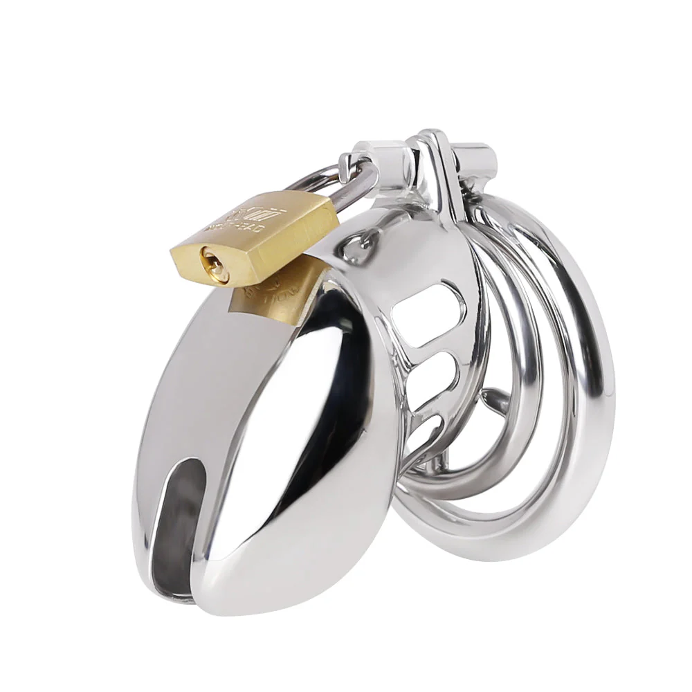 BDSM Stainless Steel Chastity Device With Spike Ring - Image 2