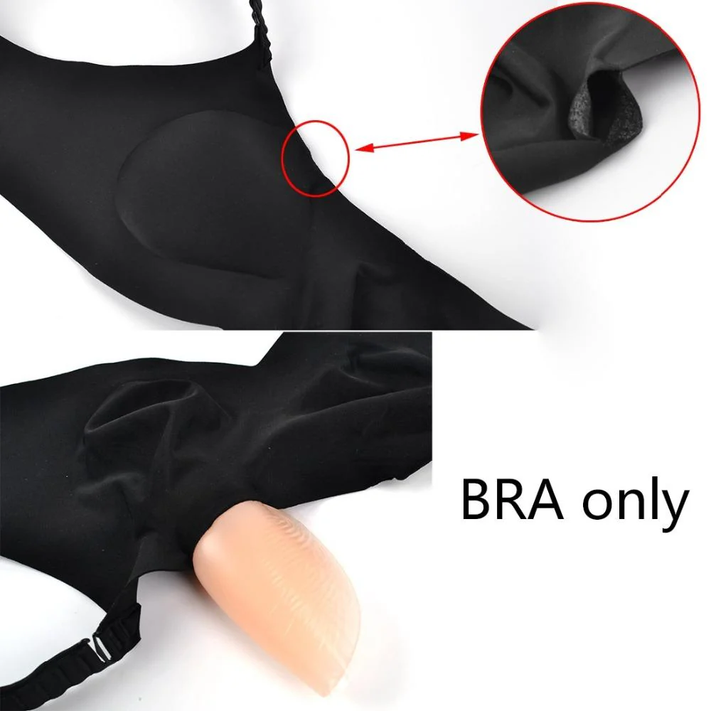Black Crossdressing Pocket Bra - Image 4