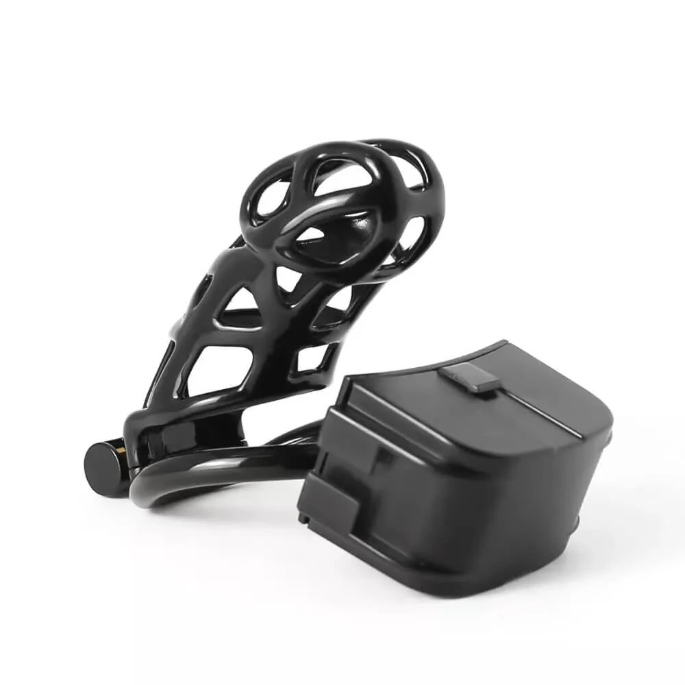 Black Electric Shock Mamba Chastity Cage - Image 3