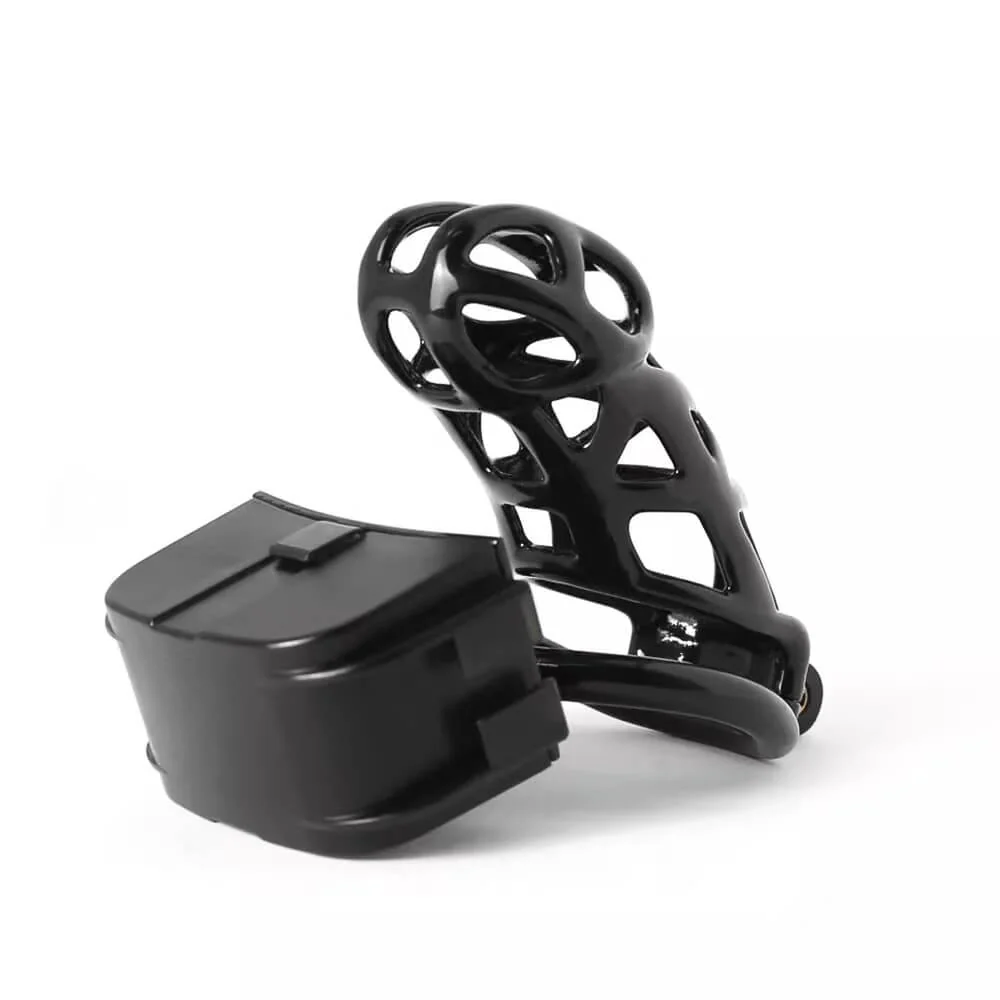 Black Electric Shock Mamba Chastity Cage - Image 4