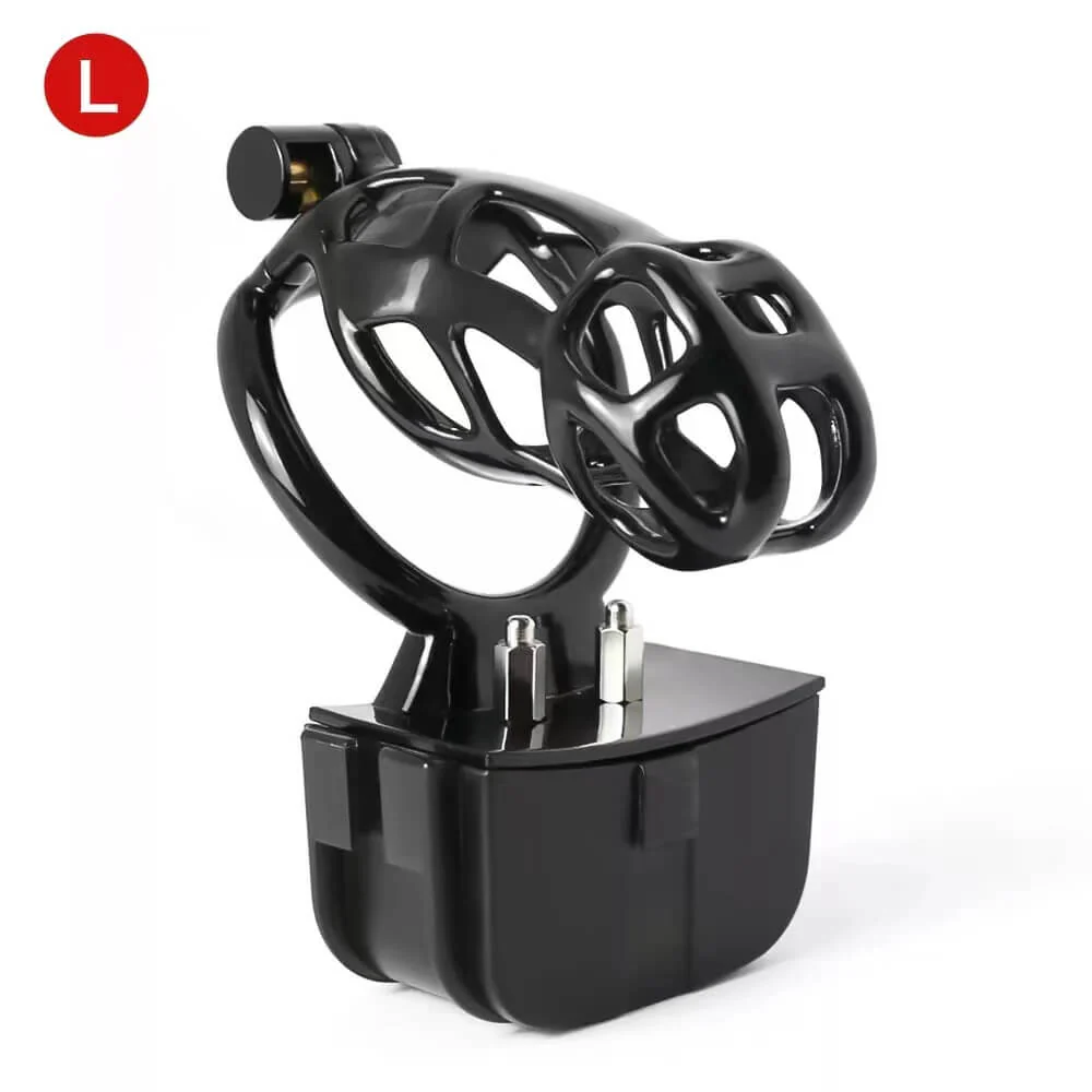 Black Electric Shock Mamba Chastity Cage - Image 5