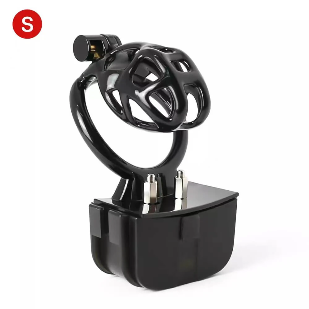 Black Electric Shock Mamba Chastity Cage - Image 7