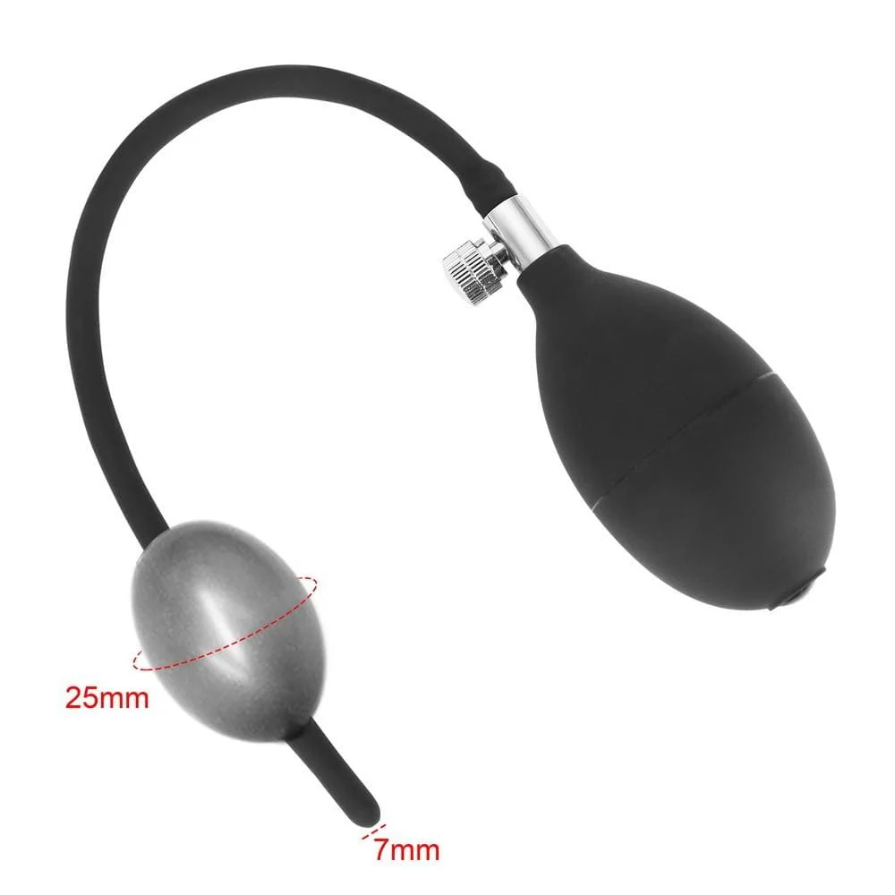 Black Inflatable Silicone Penis Plug - Image 10