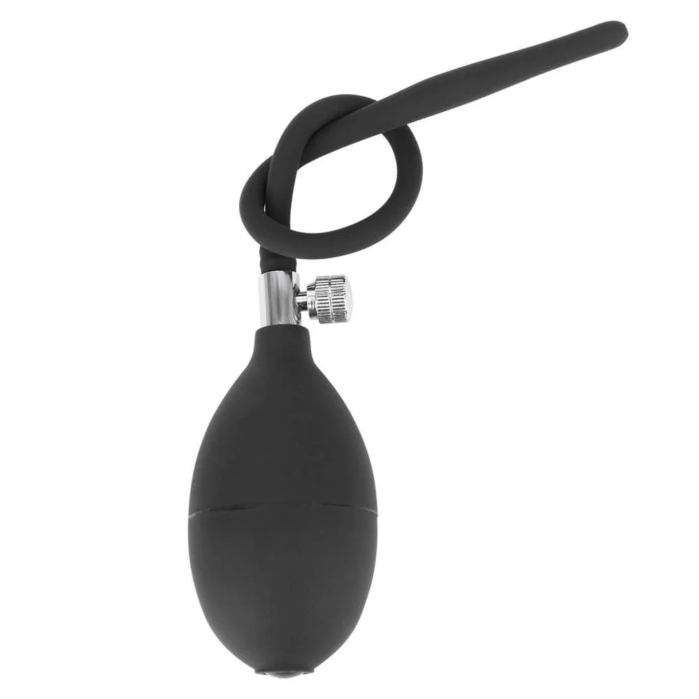 Black Inflatable Silicone Penis Plug - Image 2