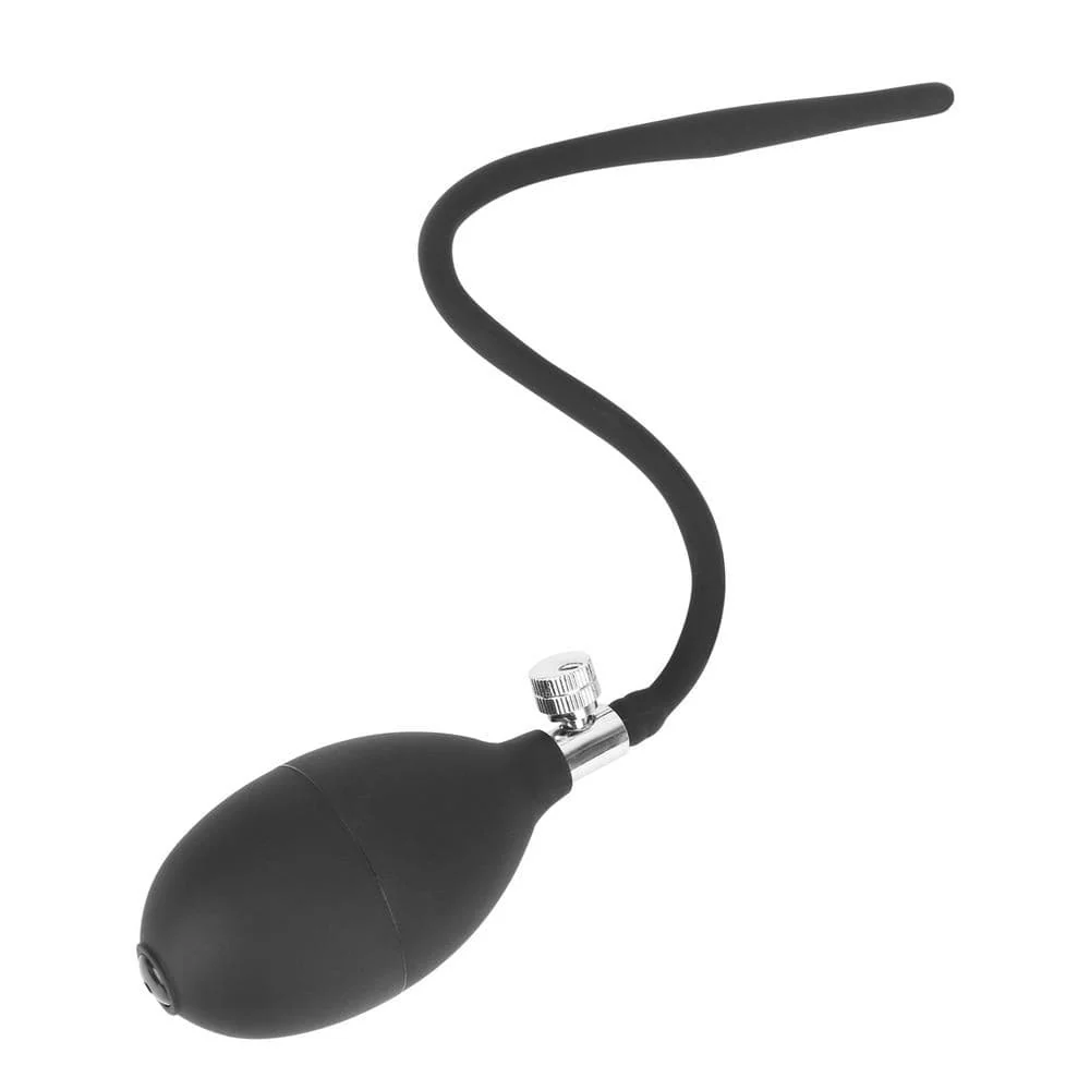Black Inflatable Silicone Penis Plug - Image 5