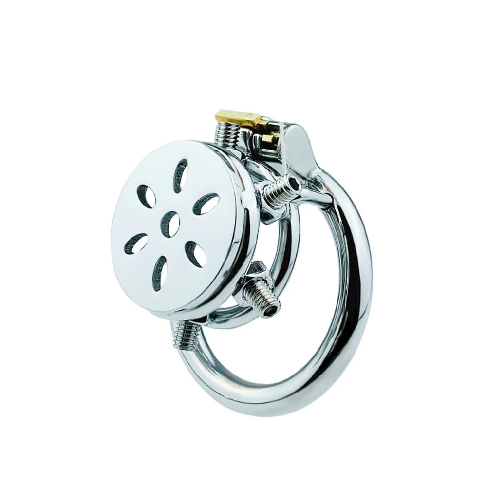 Button Ding Flat Chastity Lock With Spikes - Image 4