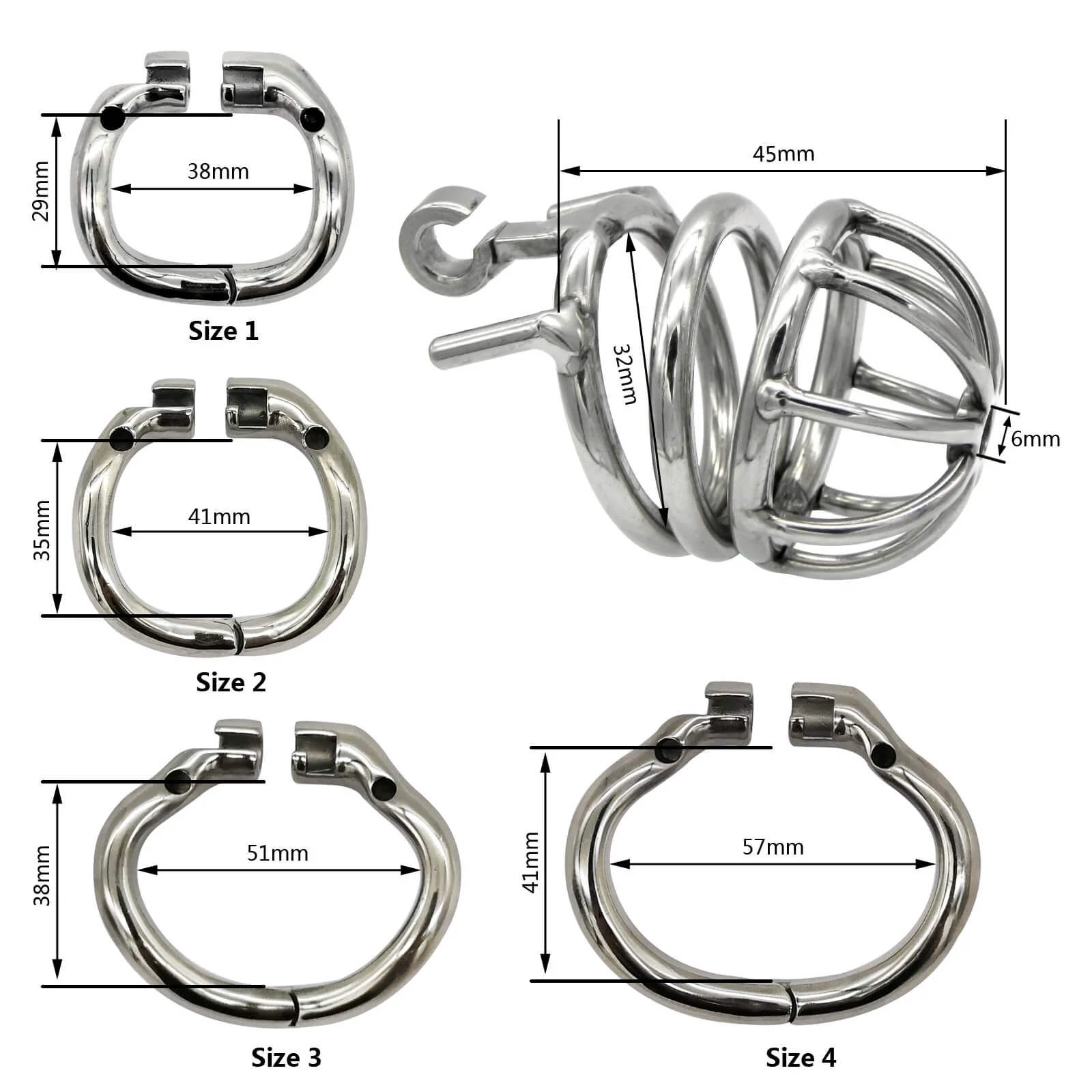 CC11 Stainless Steel Stealth Lock Male Chastity Device - Image 5