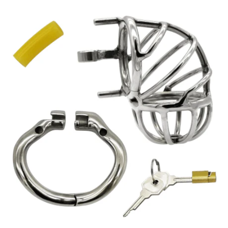CC22 Reverse Design Stainless Steel Stealth Chastity Cage - Image 4