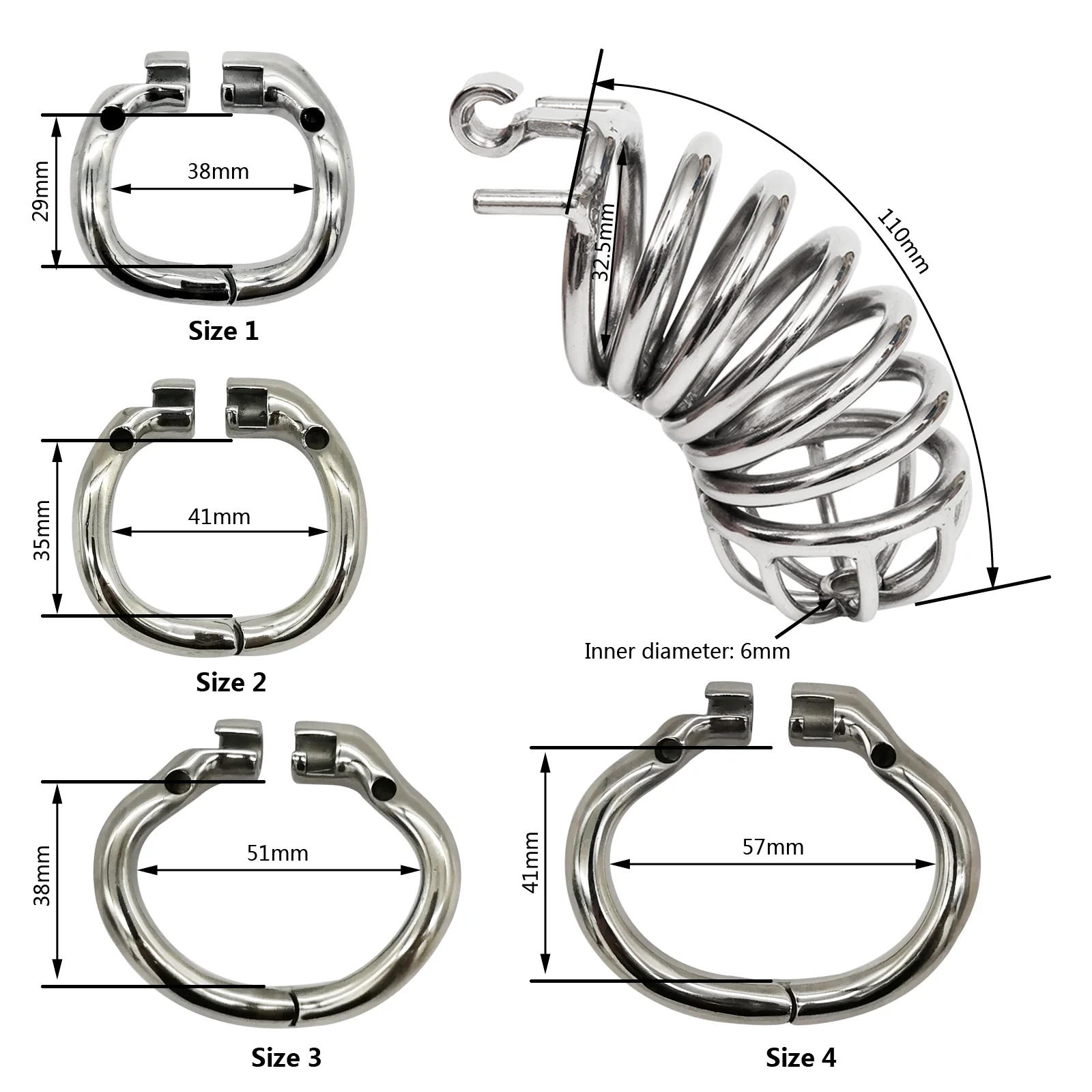 CC25 Stainless Steel Stealth Chastity Device 4.34 Inches Long - Image 5