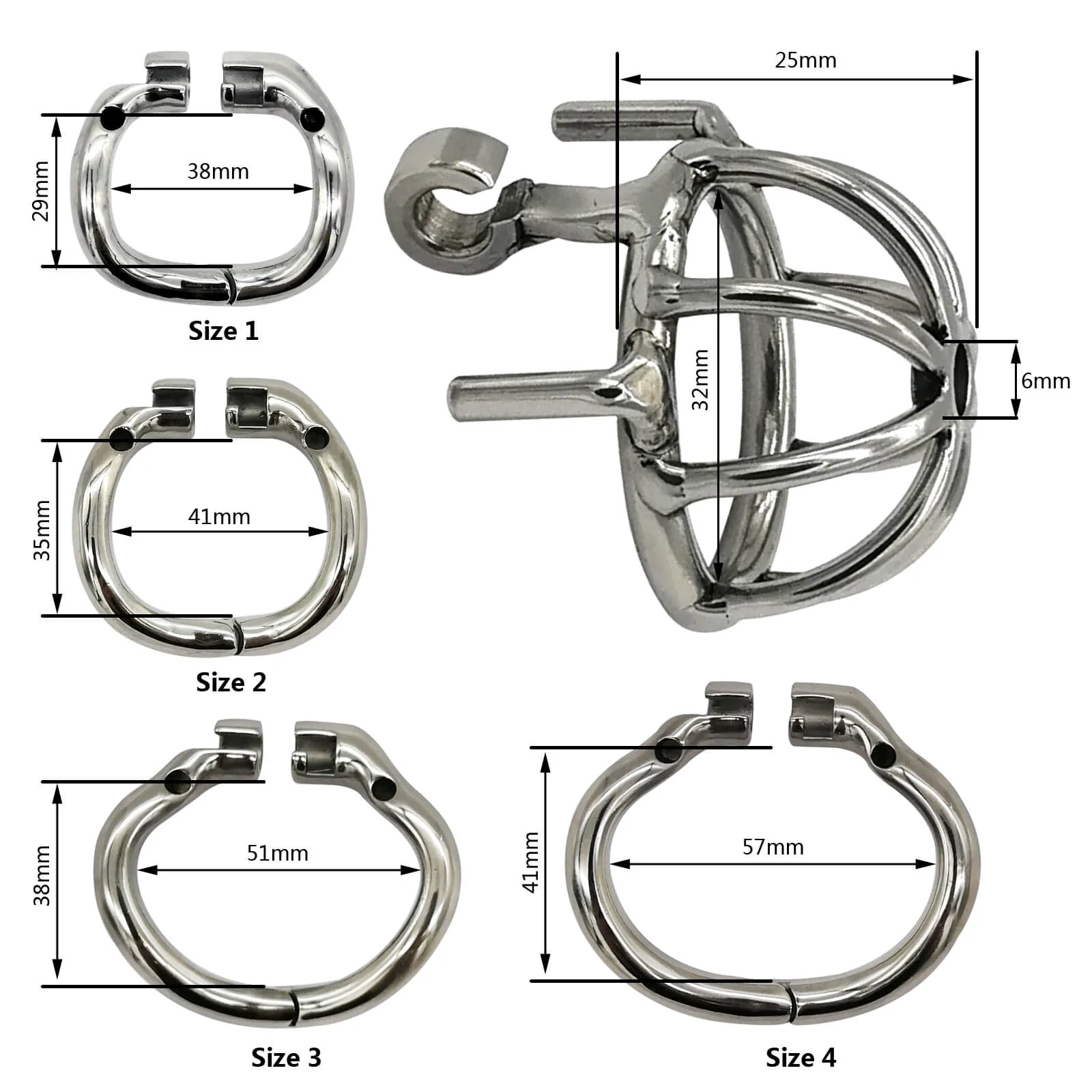 CC34 Ergonomic Stainless Steel Stealth Lock Male Chastity Device - Image 4