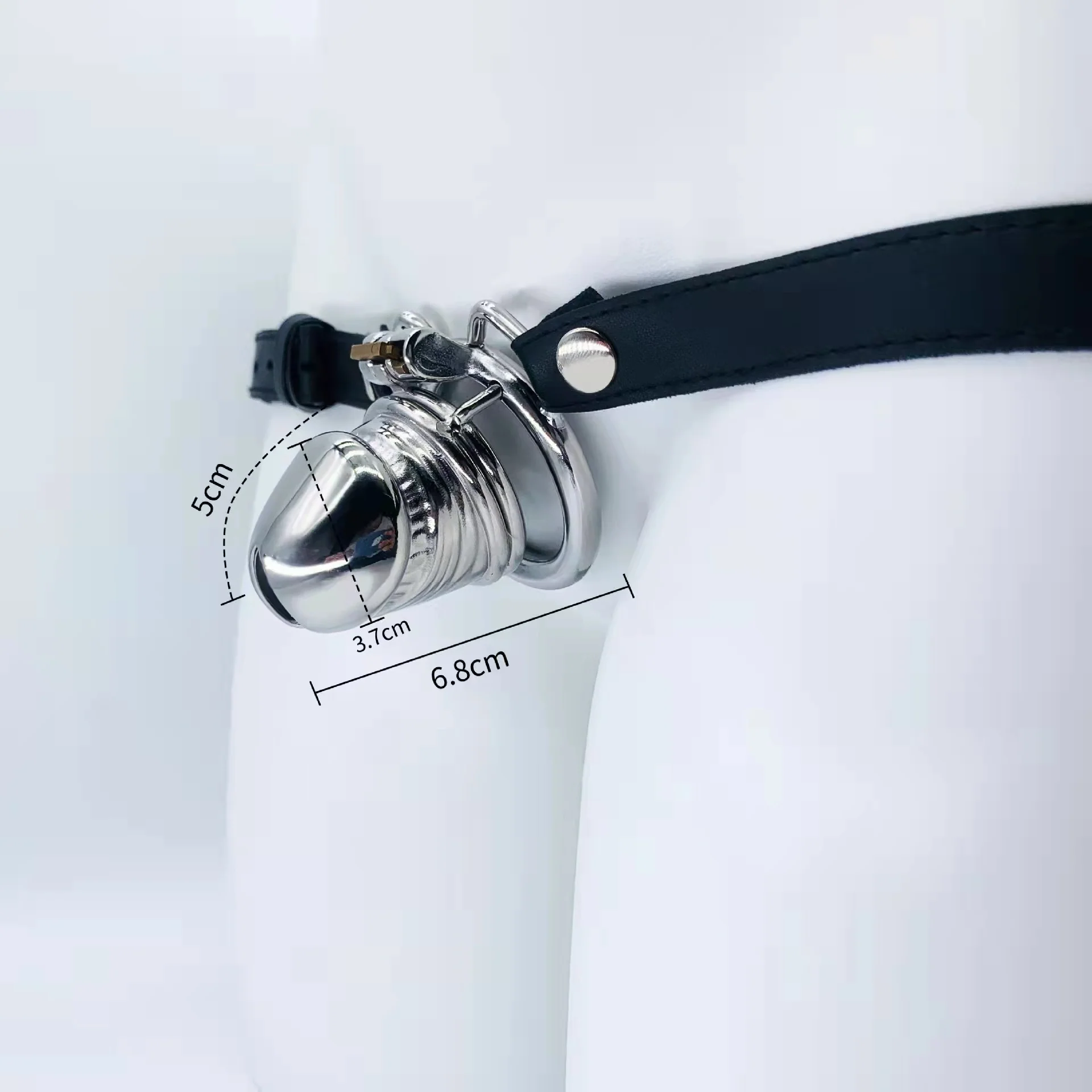 Chastity Cage 37mm with Male Bondage Belt CC82 - Image 2