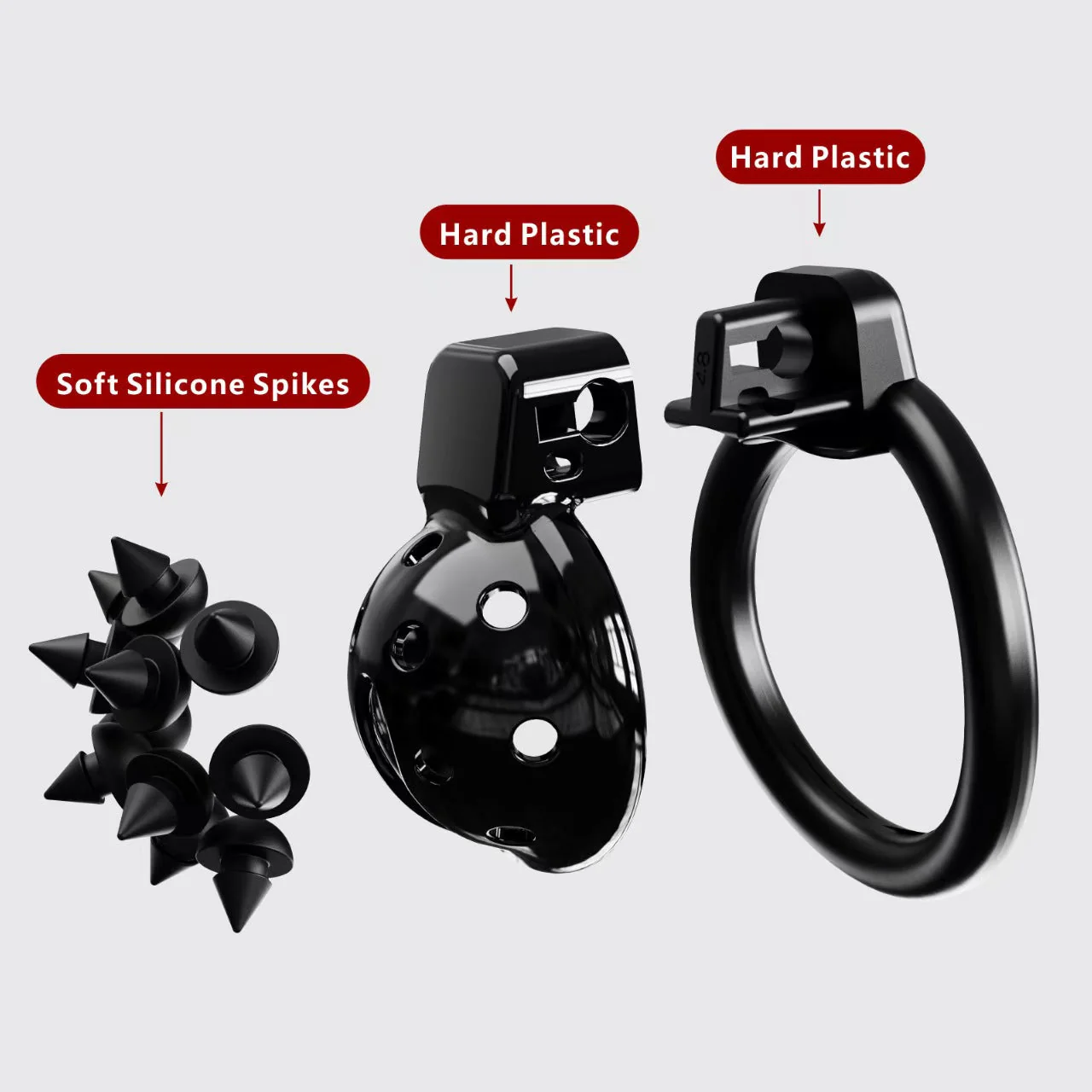 Compact Spiked Silicone Chastity Cage - Image 3