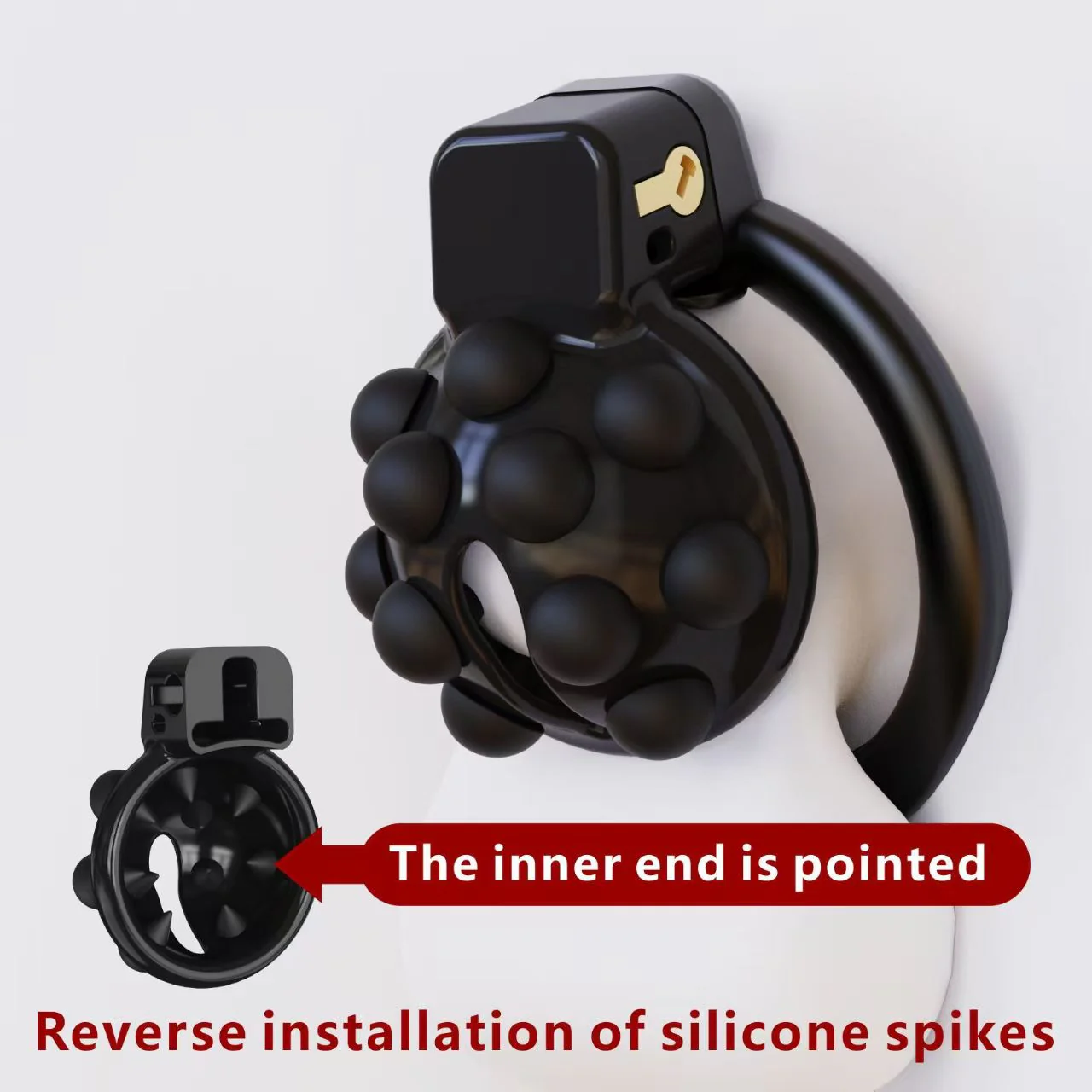 Compact Spiked Silicone Chastity Cage - Image 4