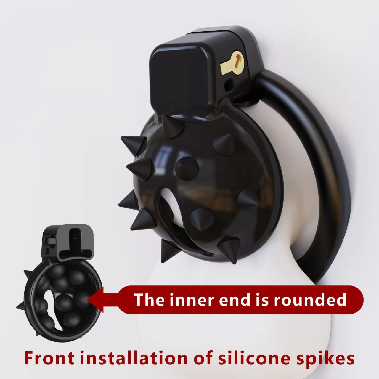 Compact Spiked Silicone Chastity Cage - Image 5