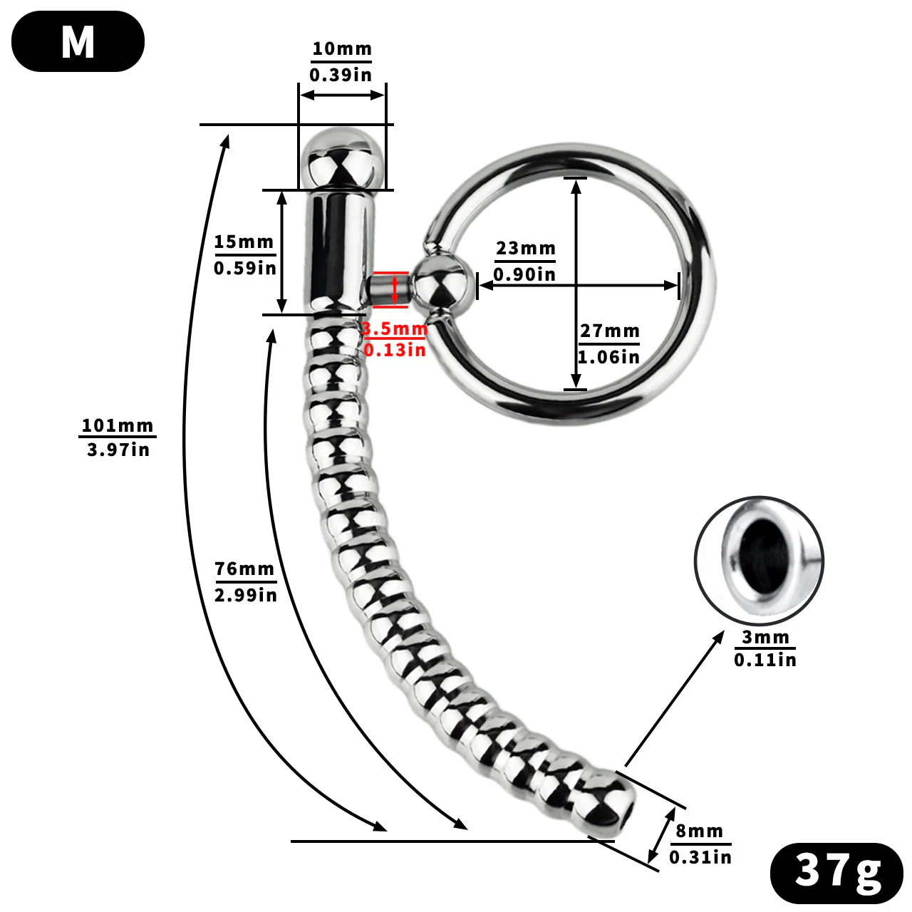 Detachable Steel PA Penis Ring - Image 11