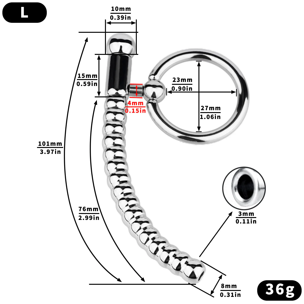 Detachable Steel PA Penis Ring - Image 12