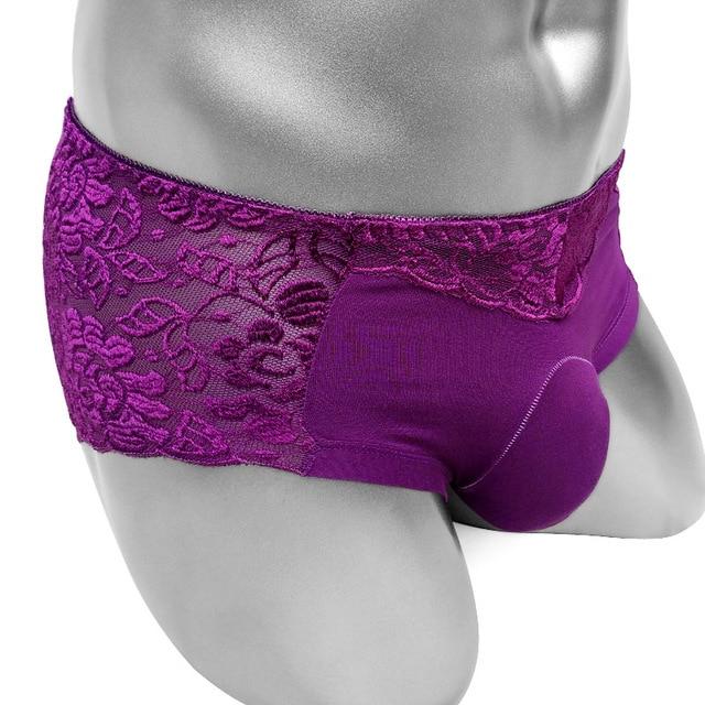 Floral Lace Panties With Penis Pouch - Image 5