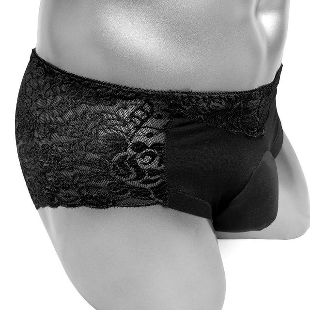 Floral Lace Panties With Penis Pouch - Image 6