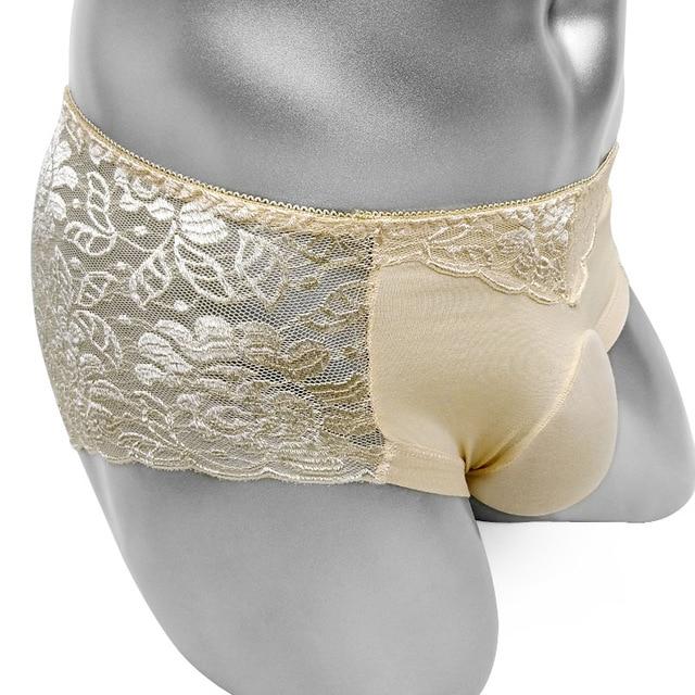 Floral Lace Panties With Penis Pouch - Image 7