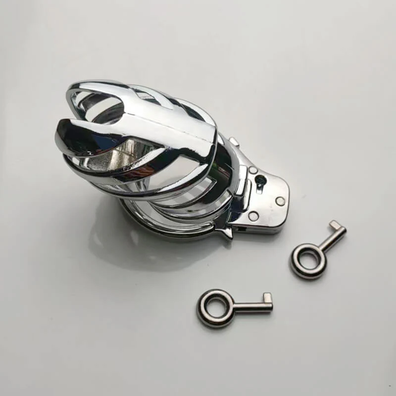 Handcuff Adjustable Metal Male Chastity Cage - Image 3
