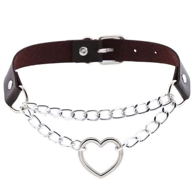 Heart in Chains Leather Choker - Image 11