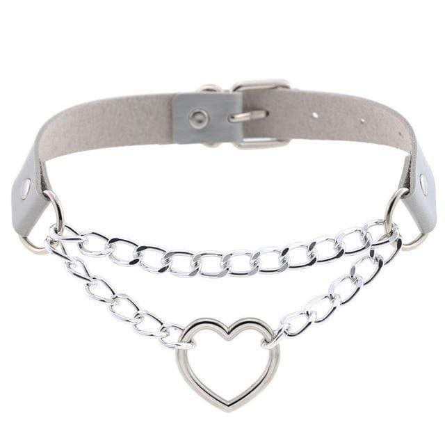 Heart in Chains Leather Choker - Image 14