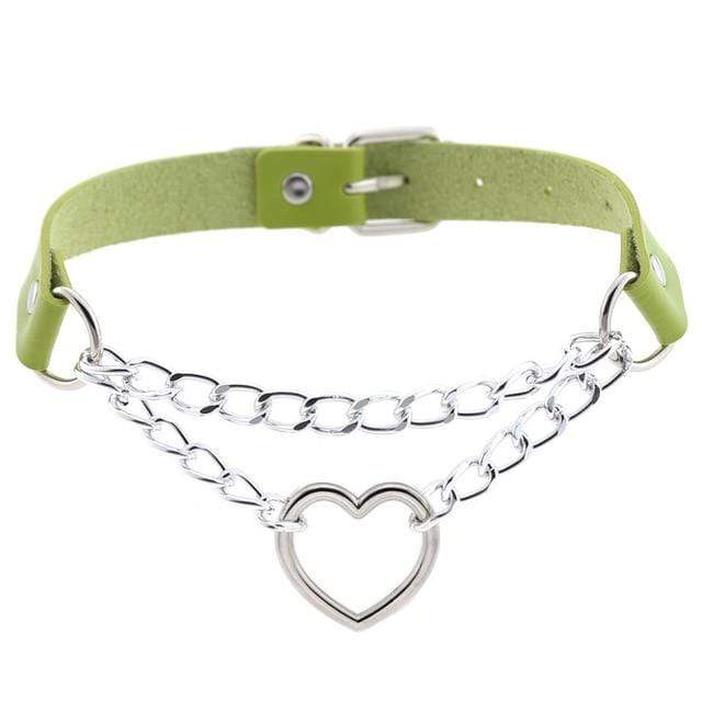 Heart in Chains Leather Choker - Image 15