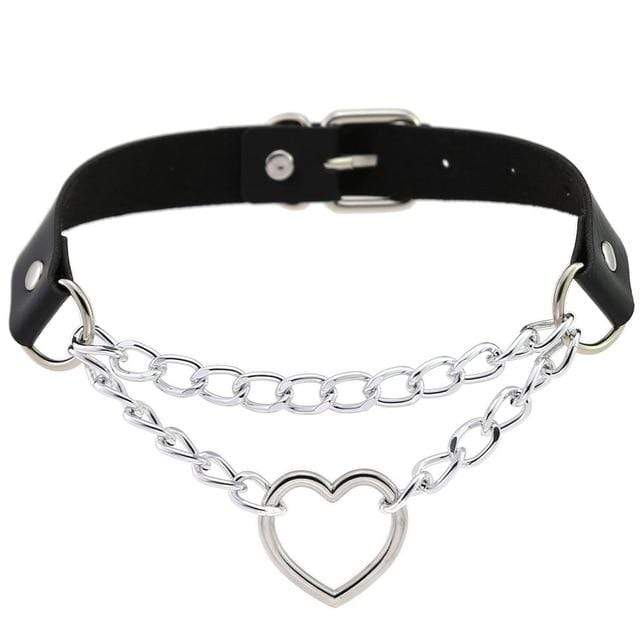 Heart in Chains Leather Choker - Image 16