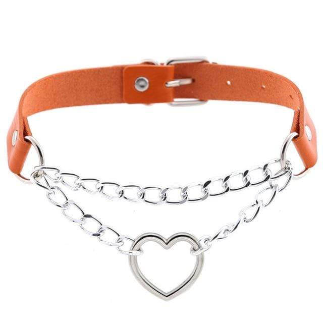 Heart in Chains Leather Choker - Image 17