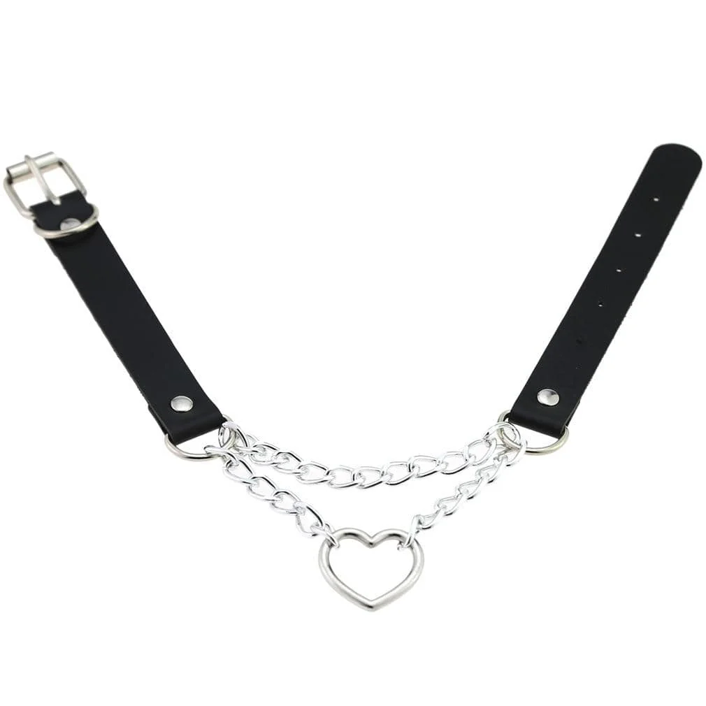 Heart in Chains Leather Choker - Image 18