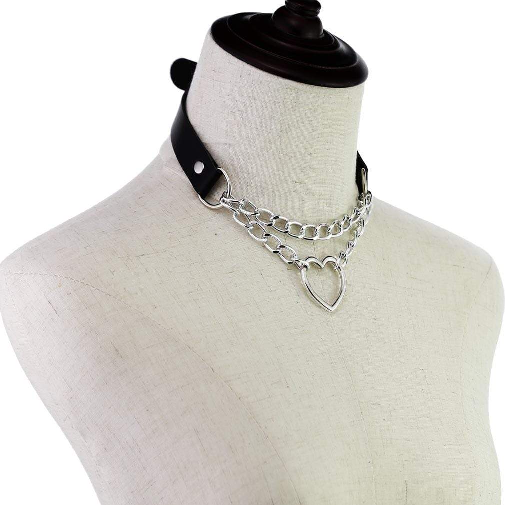 Heart in Chains Leather Choker - Image 20