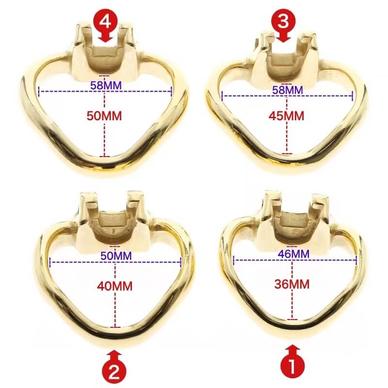 HTV3 Gold Chastity Cage - Image 10