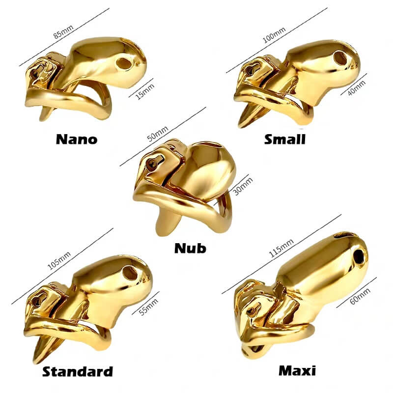 HTV3 Gold Chastity Cage - Image 13