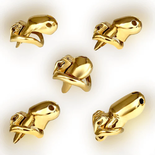 HTV3 Gold Chastity Cage - Image 14
