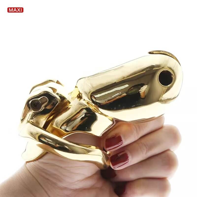 HTV3 Gold Chastity Cage - Image 9