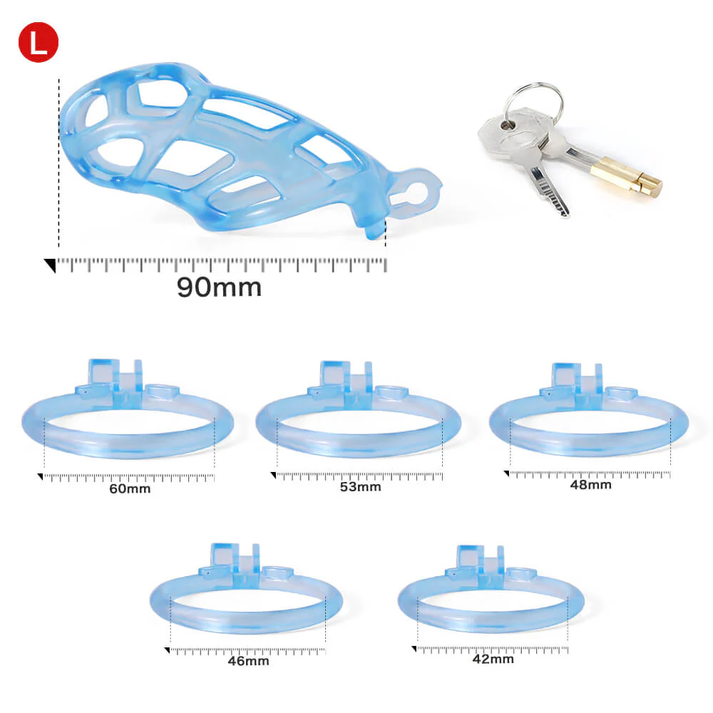 Ice Vision Desigh Blue Mamba Chastity Cage - Image 8