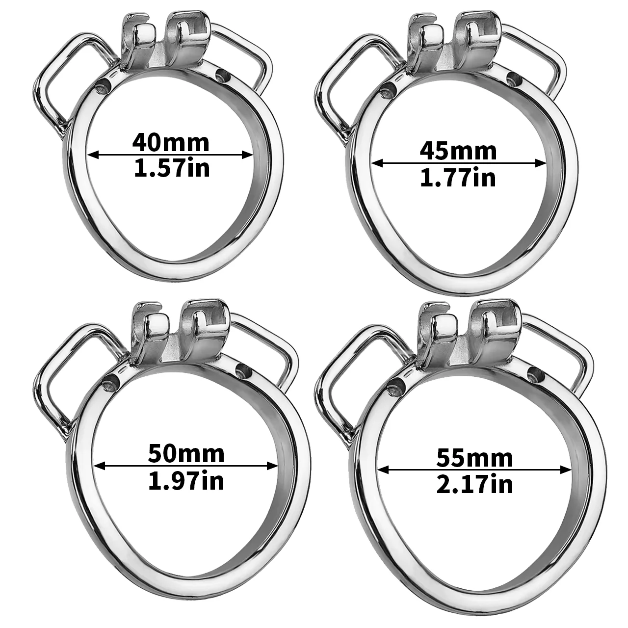 Inverted Chastity Cage with Large Dildo with Arc Ring - Image 4