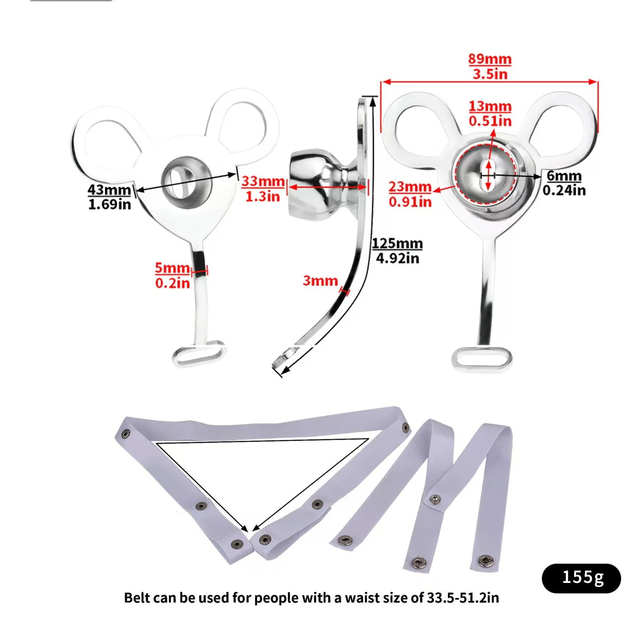 Invisible Inverted Chastity Cage With Belt - Image 8