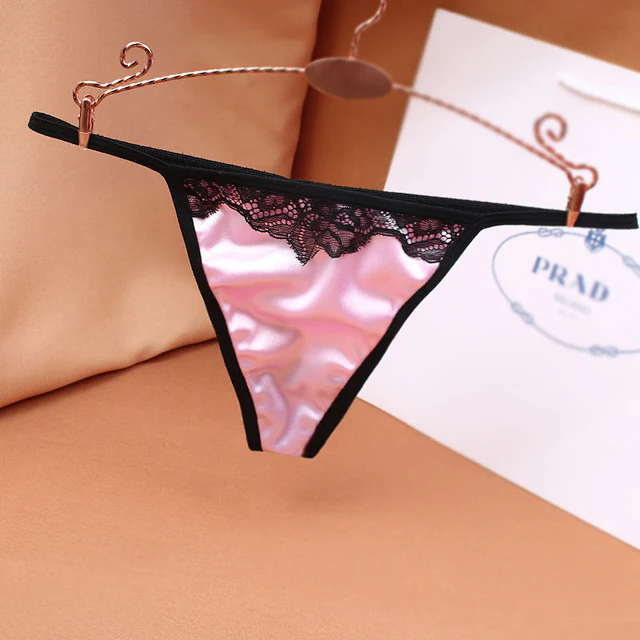 Large satin Thong sexy without trace super elastic luxury low waist Panties