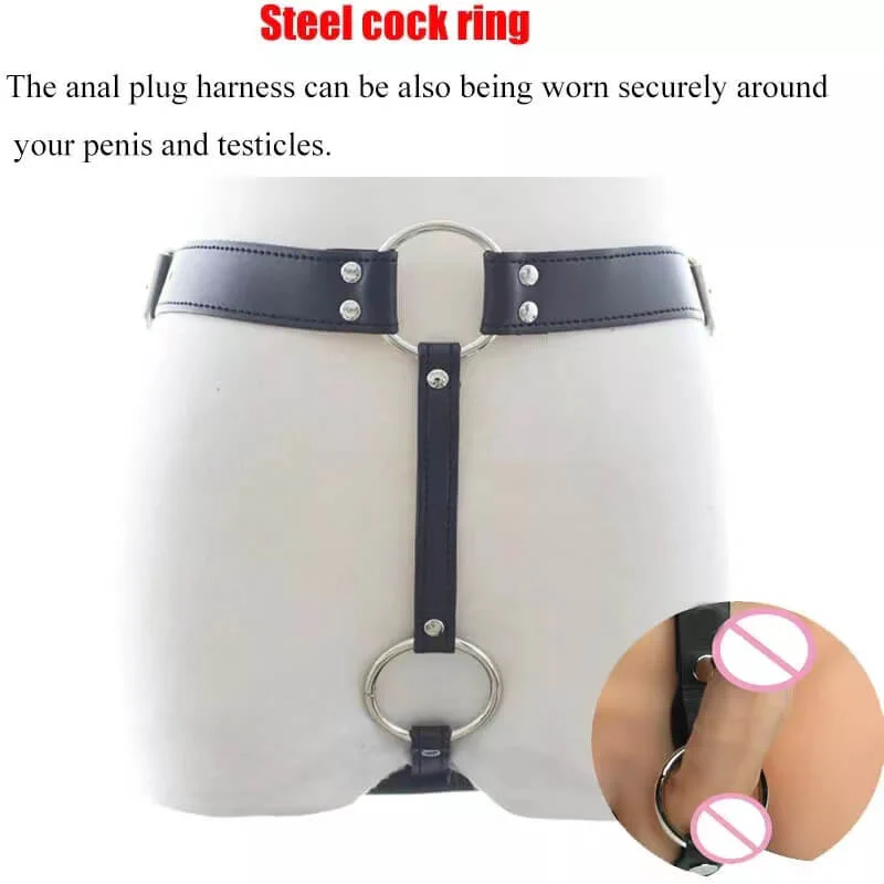 Leather Male Chastity Belt Adjustable BDSM - Image 3