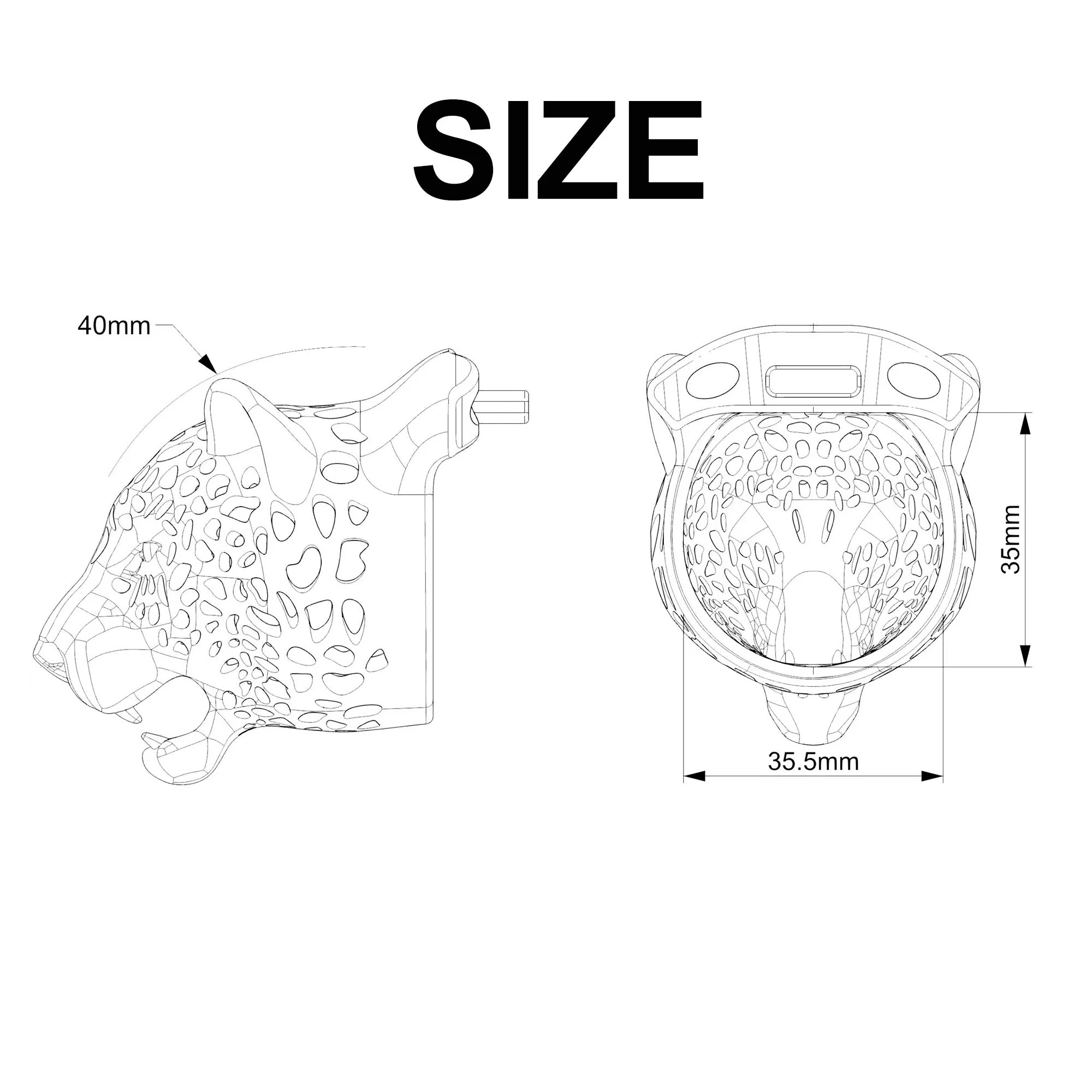 Leopard Head Resin Chastity Cage - Image 15