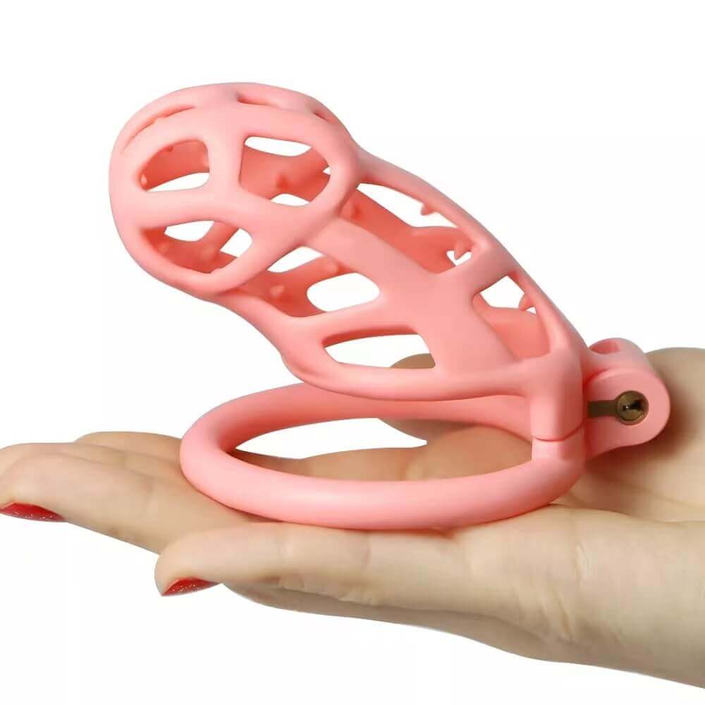 Mamba Spiked Pink Chastity Cage - Image 4