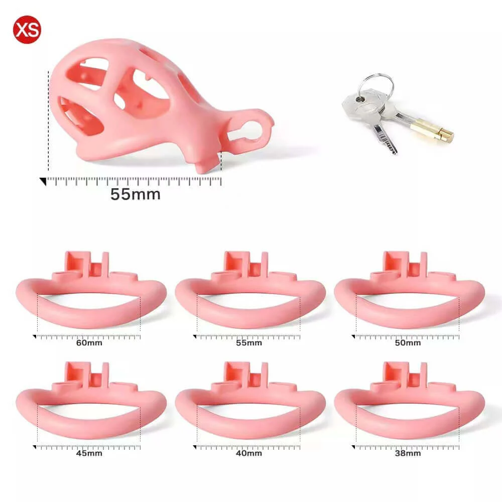 Mamba Spiked Pink Chastity Cage - Image 5