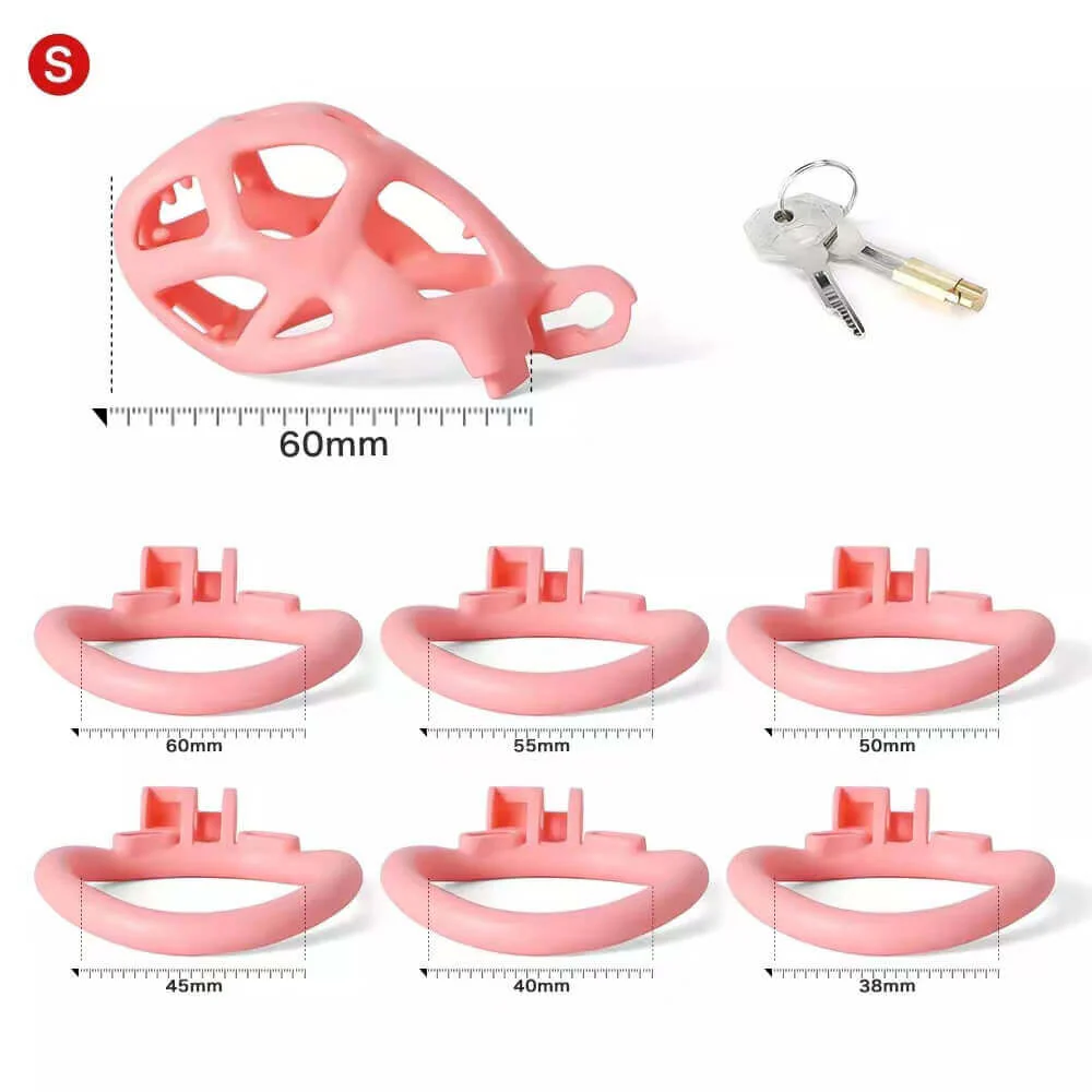 Mamba Spiked Pink Chastity Cage - Image 6