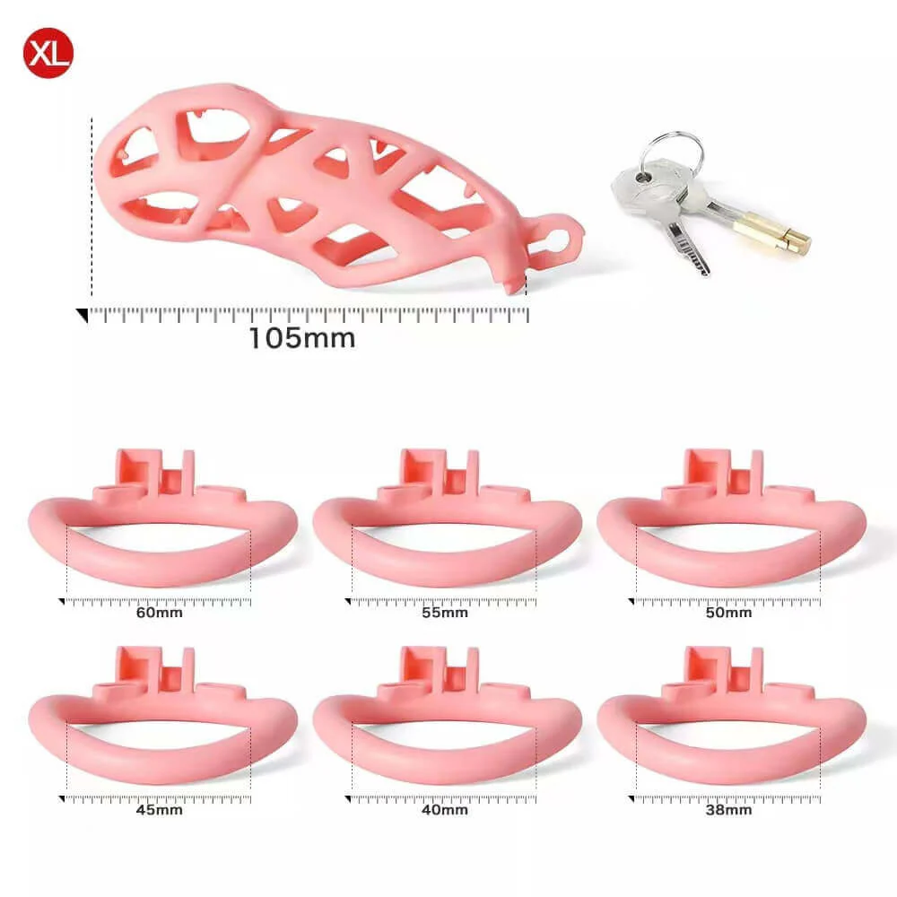 Mamba Spiked Pink Chastity Cage - Image 9